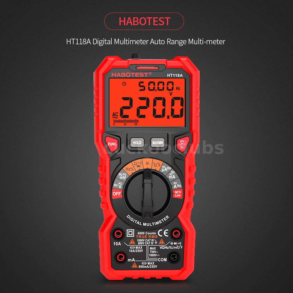 HABOTEST AC Digital Clamp Meter True-RMS Multimeter Anto-Ranging Multi W2G2